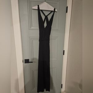 VENUS Black Halter Maxi Dress